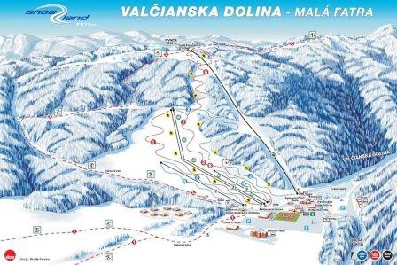 Mapa Valčianská Dolina
